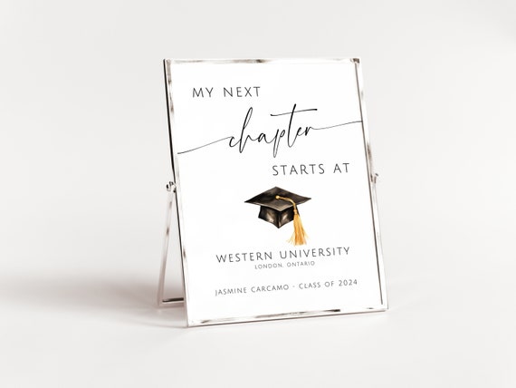 Graduation printable Sign My Next Chapter. Personalized Graduation Party Decoration. Modern Class of 2026 Printable. Editable Template. SCH4