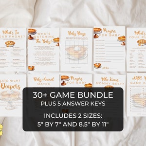 Printable Fall Pie Themed Baby Shower Games. A Cutie Pie Is On The Way. Baby Shower Games Bundle. Sweet As Pie. Autumn Baby Shower. BS48