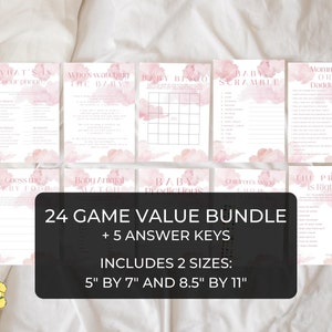 Pink Cloud 9 Baby Shower Games. Editable Girl Cloud Nine Baby Shower Bundle. Instant Download. Fun Baby Shower Games. Printable Games. BS32