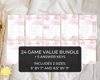 Pink Cloud 9 Baby Shower Games. Editable Girl Cloud Nine Baby Shower Bundle. Instant Download. Fun Baby Shower Games. Printable Games. BS32