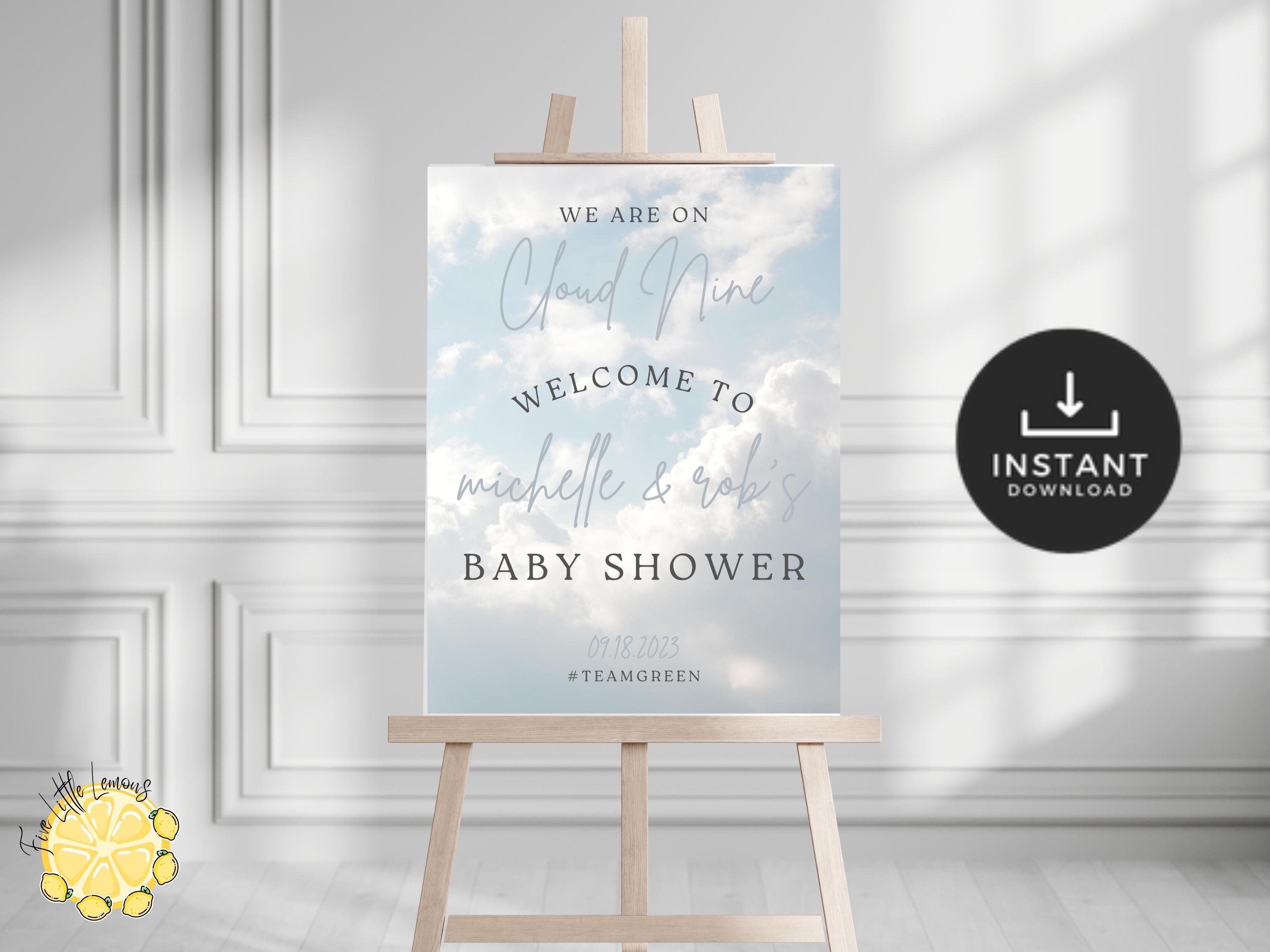 Dreamy Cloud Nine Boy Baby Shower Thank You Card