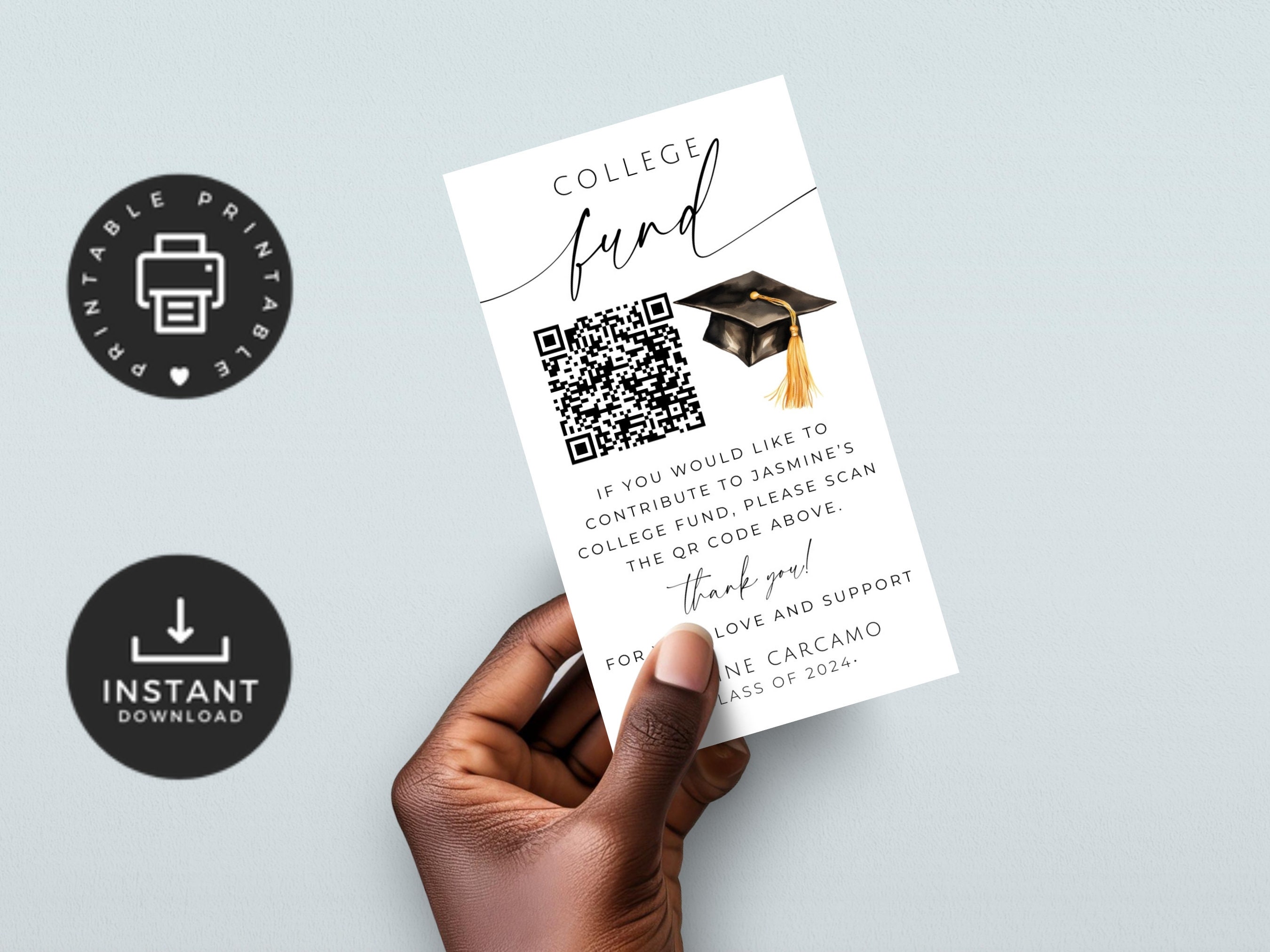 Graduation Venmo Card. QR Code College Fund Graduation Insert. Minimalist Graduation Donation Fund. Class of 2026. Editable Template. SCH4 - Etsy Graduation Venmo Card. QR Code College Fund Graduation Insert. Minimalist Graduation Donation Fund. Class of 2026. Editable Template. SCH4 - Etsy
