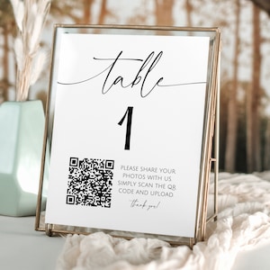 Table Number Signs QR Code. Minimalist Table Signs. Share Your Photos. Table Number Printable. Editable Custom Decor. Instant Download. GRD