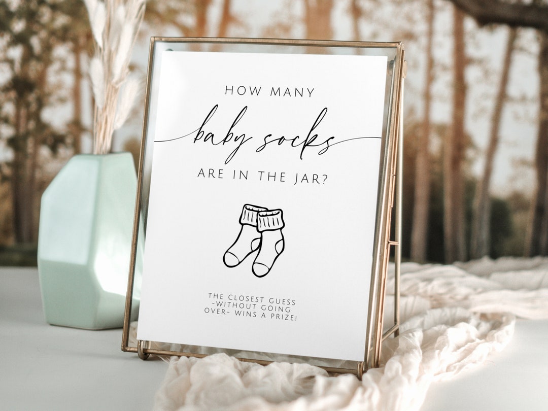Guess the Socks Baby Shower Game. Minimalist Guessing Game. Gender ...
