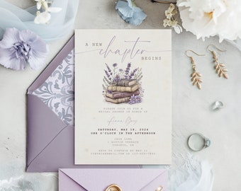 New Chapter Bridal Shower Invite. Editable Storybook Invitation Template. Printable Floral Wildflower Book Theme. Instant Download. FLL25