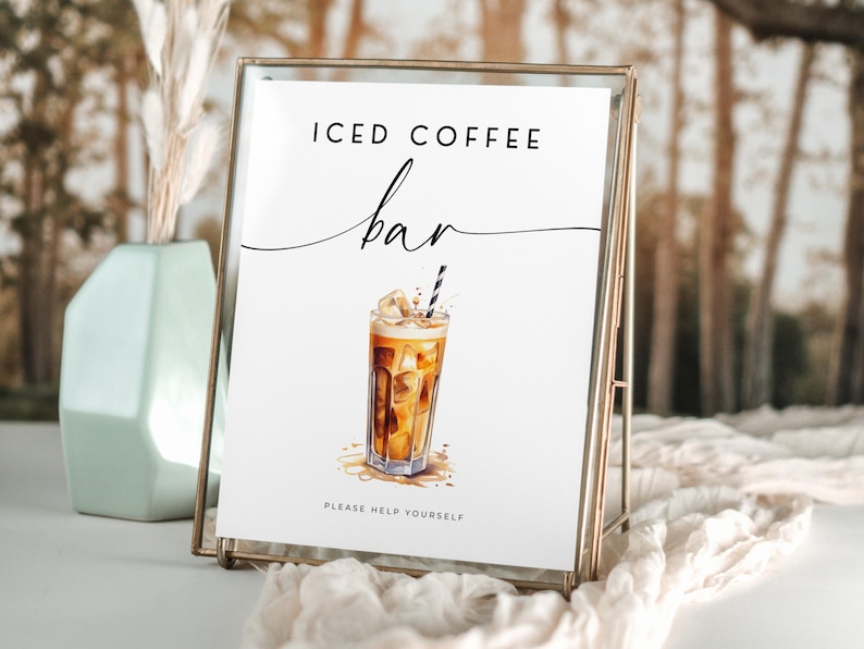 Iced Coffee Bar Sign. Love is Brewing Bridal Shower Sign. Wedding ...
