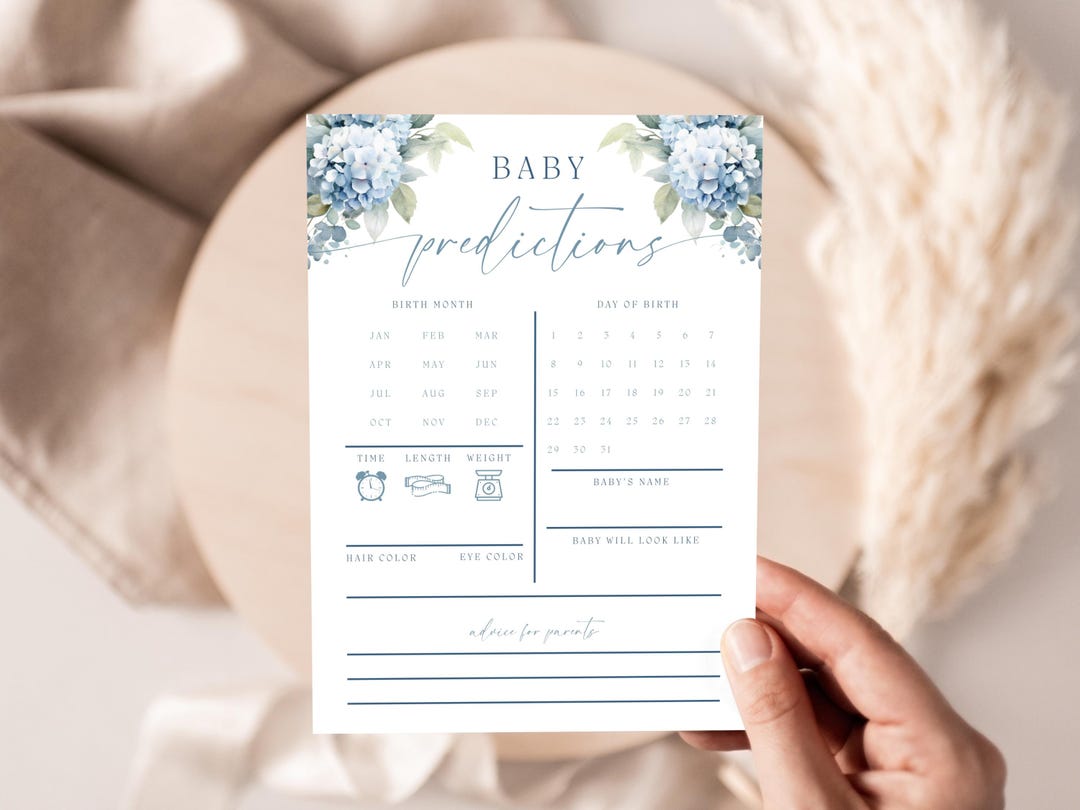 Baby Predictions Cards Blue Baby in Bloom. Advice for the New Parents ...