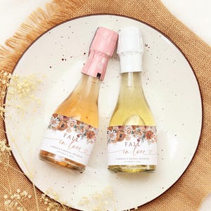 Mini Prosecco Bottle Labels Bridal Shower. Fall In Love Champagne Template. Custom Favor. Printable Bachelorette Thank You Sticker. FLL20