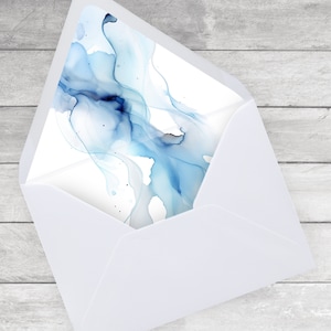 Light Blue Envelope Liner. Printable Invite Liner. Wedding Baby Bridal Shower. A7 A9 A5 A6 A2 Euro & Square 4 Bar. Instant Download. BS68