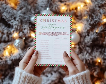 Christmas Scattergories Game. 5 Different Versions. Family Holiday Fun. Printable Instant Download. Holiday Game Night. Xmas Party Trivia.