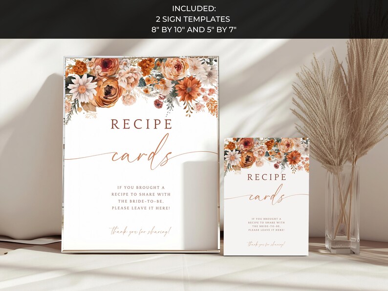 Recipe Card Request for Bridal Shower. Fall in Love Recipe Card ...