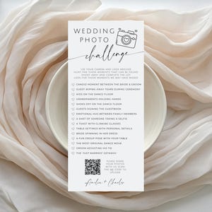 Bridal Shower Photo Scavenger Hunt. Wedding Photo Challenge. Editable Template. I Spy Game Card. Minimalist Modern Instant Download. GRD