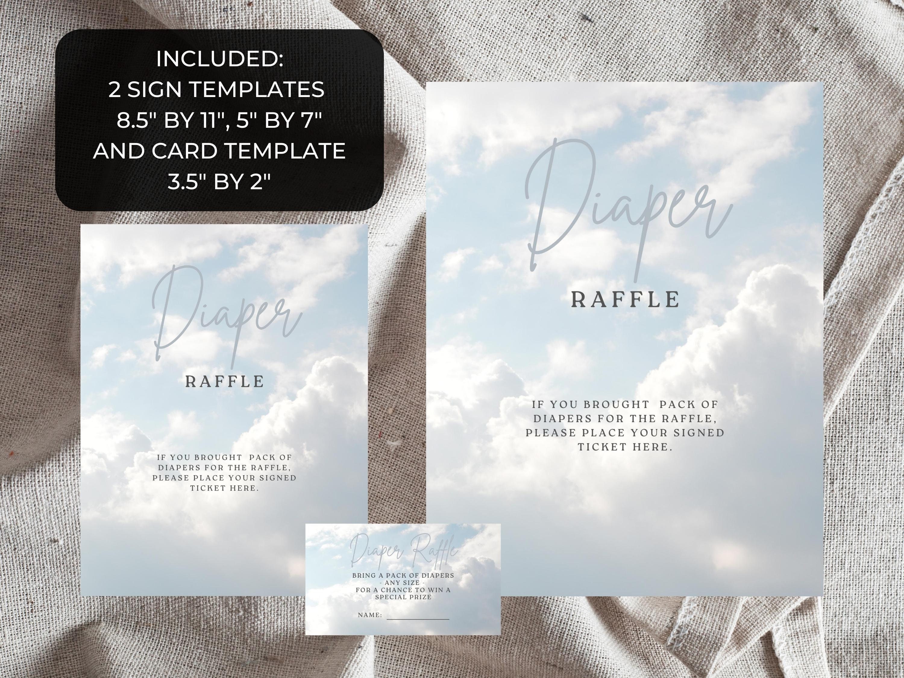 Cloud Nine Diaper Raffle Sign and Card. Gender Neutral Shower. We're on ...