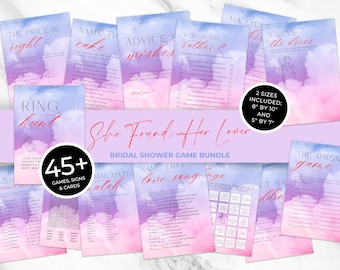 She Found Her Lover Bridal Shower Games. Editable Bachelorette Party Game Cards. Printable Lover Theme Table Signs. Canva Template. FLL87