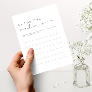 Guess The Sweet Mess Baby Shower. Minimalist Baby Shower. Instant Download. Dirty Diaper Printable Game. Candy Bar. Game Card Trivia. SEN