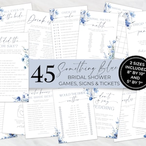 Something Blue Before I Do Bridal Shower Games. Dusty Blue Bridal Shower Activity Bundle. Fully Editable Template. Printable Download. FLL07