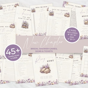 New Chapter Begins Bridal Shower Games. Storybook Theme Activity Bundle. Shabby Vintage Library Wedding Shower. Lavender Wildflowers. FLL25