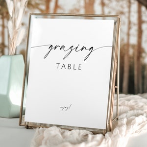 Grazing Table Sign. Minimalist Shower SignTemplate. Modern Food Table Sign. Printable. Boho Appetizer Sign. Wedding Grazing Table Sign. GRD