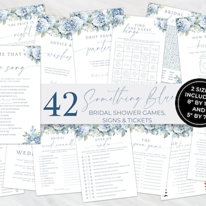 Something Blue Before I Do Games. Editable Bachelorette Games. Dusty Blue Floral Bridal Shower Activity. Printable Digital Download. FLL30