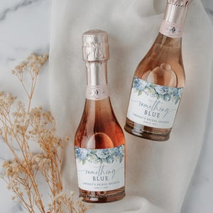 Bridal Shower Prosecco Labels. Something Blue Before I Do Wedding Shower Favor. Mini Champagne Tag Template. Bachelorette Thank You. FLL30