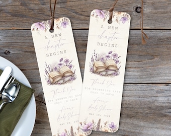 Book Theme Baby Shower Bookmark Favors. New Chapter Begins. Storybook Theme Favors. Vintage Book Lover Thank You Note. Custom Favor. BS25