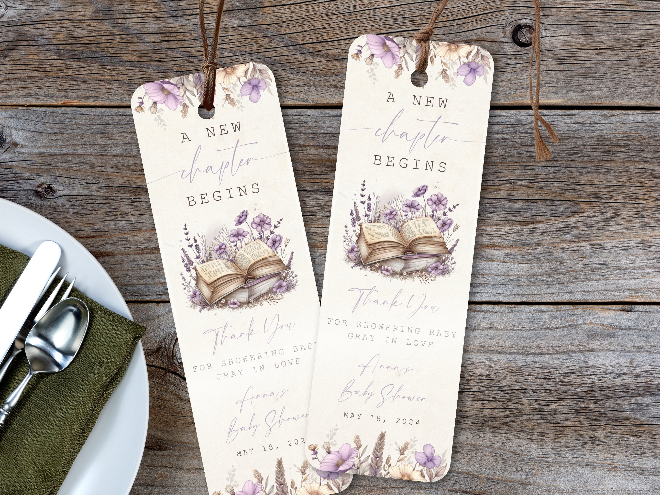 Personalised Bookmark Favours