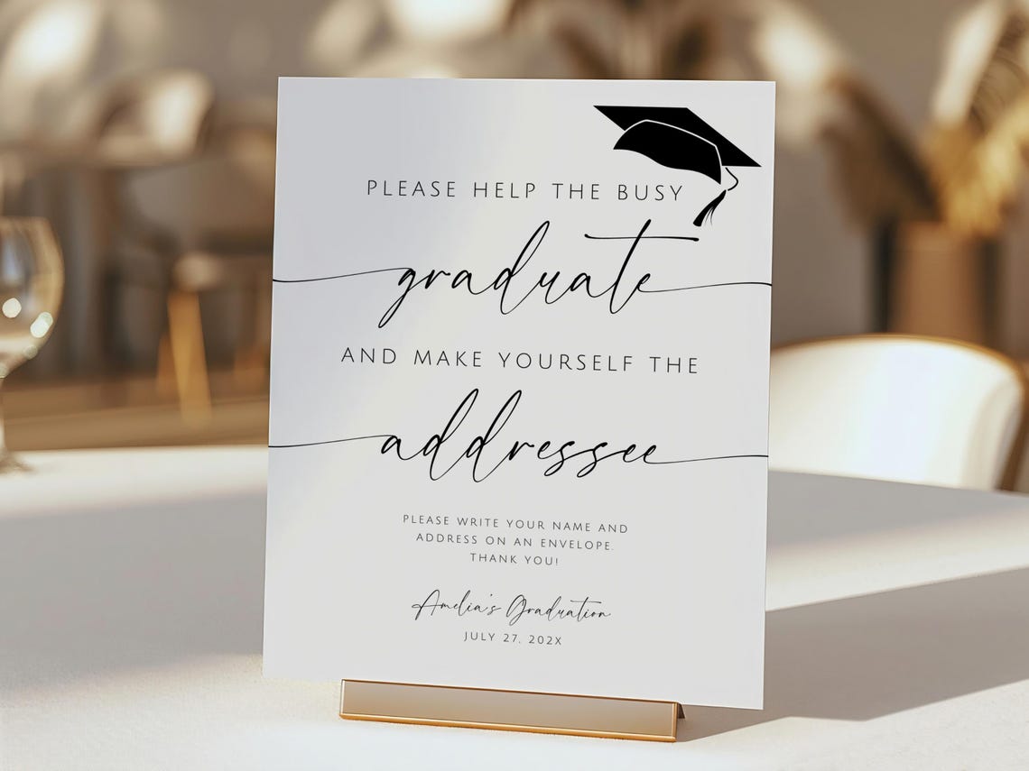 Graduate Printable Sign Envelope Sign Graduate. Printable 8x10 Help the Busy Graduate Sign ...