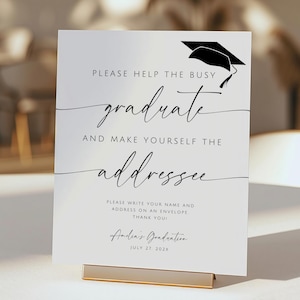 Envelope Sign Graduate. Printable 8x10 Help The Busy Graduate Sign. Address the Envelope Modern Class of 2025 Decor. Editable Template. SCH4