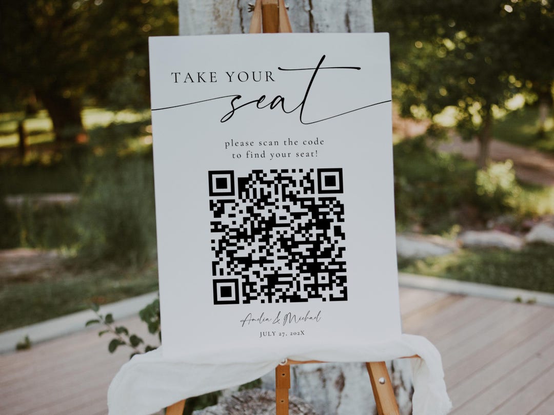 Find Your Seat QR Code. Digital Seating Chart With QR Code. Modern ...