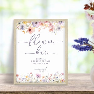 Bloom Bar Sign Baby Shower. Make A Bouquet Sign. Instant Download. Wildflower Bouquet Bar Sign. Printable. Unique Shower Favors. BS53