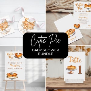 Cutie Pie Baby Shower Bundle. Editable Invitation. Cutie Pie on The Way. Gender Neutral Baby Shower Essentials Set. Instant Download. BS48