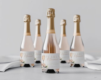 Pearls & Prosecco Bridal Shower Champagne Favor Tag Template (Printable) WS05