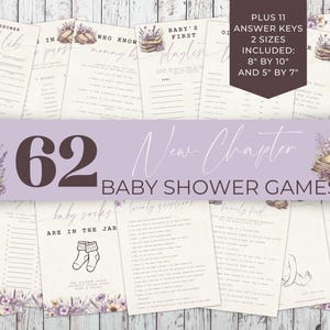 New Chapter Baby Shower Games. Storybook Activity Bundle. Printable Book Lover Baby Shower Game Pack. Fully Editable Instant Download. BS25