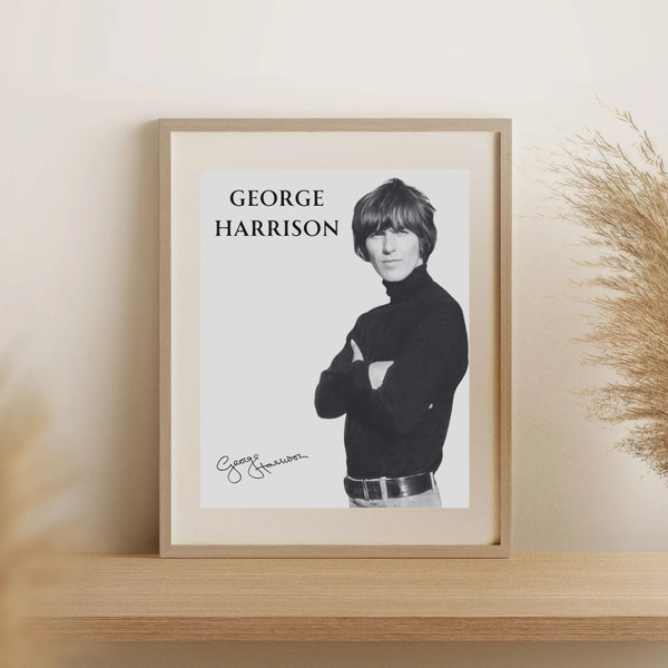 The Beatles George Harrison poster with autograph- digital product