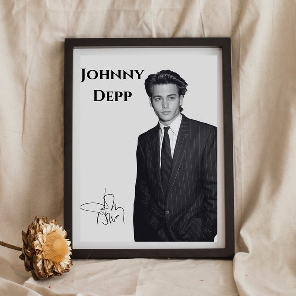 Póster de Johnny Depp con autógrafo.