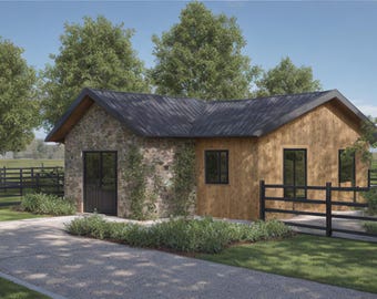 Barniac - Luke Series - 2 Stall Barn - Digital Download - Tack Room, Cross Tie or Wash Bay