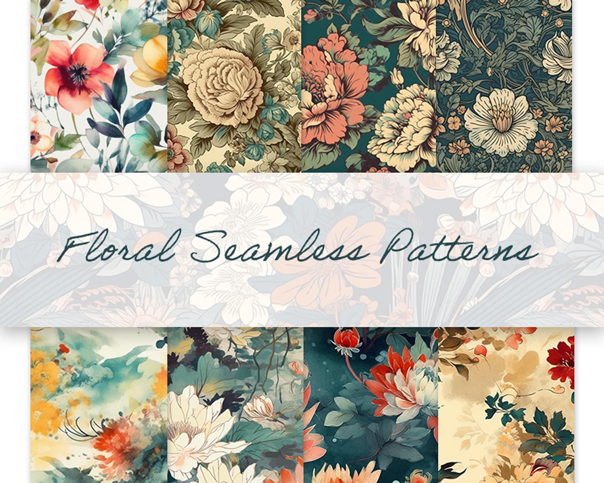 10 Floral Seamless Digital Paper Pack - Etsy