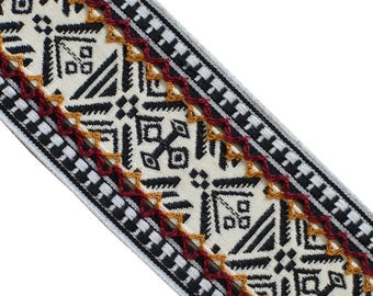 Boho Tribal Jacquard Ribbon Trim, 2" Wide x 3 Yards, Woven Geometric  Trim, Southwestern Upholstery Trim, Sewing & Craft Supply, JR 684