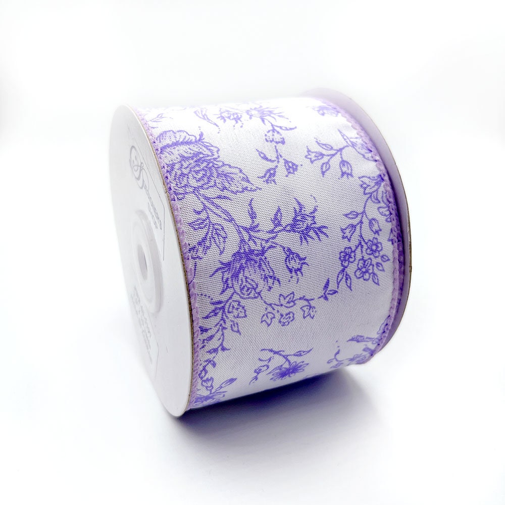 Lilac Ribbon Roses WR 63-5197 Holiday Lilac Lavender Rose Floral Wired Edge Ribbons , 2.5 ...