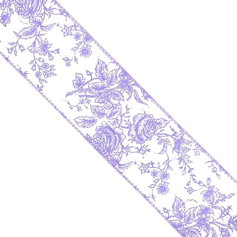 Lilac Ribbon Roses WR 63-5197 Holiday Lilac Lavender Rose Floral Wired Edge Ribbons , 2.5 ...