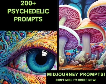 Psychedelic Journey: 200+ Midjourney Psychedelic Art Prompts - Instant Download - Explore Mind-Bending Creativity