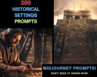 Journey Through Time: 200 Midjourney Historical Setting Prompts - Instant Download - Explore the Past, Inspire Your Creativity