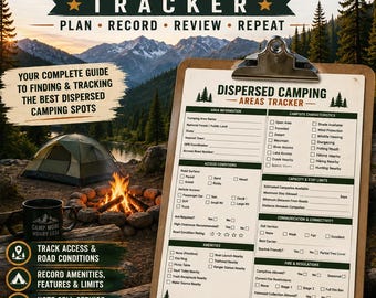 Dispersed Camping Areas Tracker | Boondocking, Off-Grid Log (PDF, DOCX)