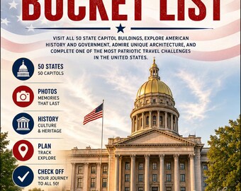 Lista dei 50 Capitol degli Stati Uniti da visitare / Guida di viaggio ai 50 Capitol degli Stati Uniti (Download PDF)
