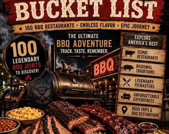 Lista dei migliori barbecue da provare / Lista di controllo per un viaggio da 100 ristoranti leggendari (download digitale)
