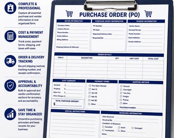 Modello di ordine d'acquisto / Modulo d'ordine d'acquisto / Moduli per piccole imprese (PDF DOCX)