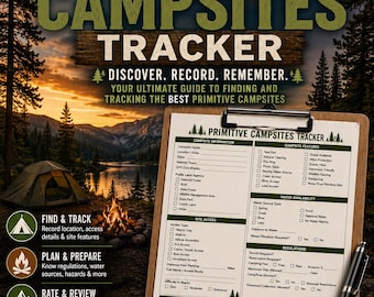 Primitive Campsites Tracker | Backcountry Camping Log (PDF & DOCX)