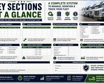 Fleet Maintenance Log | PDF & Editable Word Vehicle Service Tracker (Instant Download)