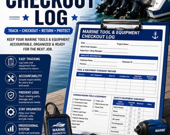 Registro di prestito di attrezzi e attrezzature nautiche / Modulo di tracciamento del negozio di nautica (PDF modificabile)