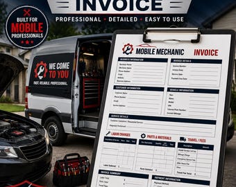 Mobile Mechanic Invoice Template | Auto Repair Billing Form (PDF, Word)